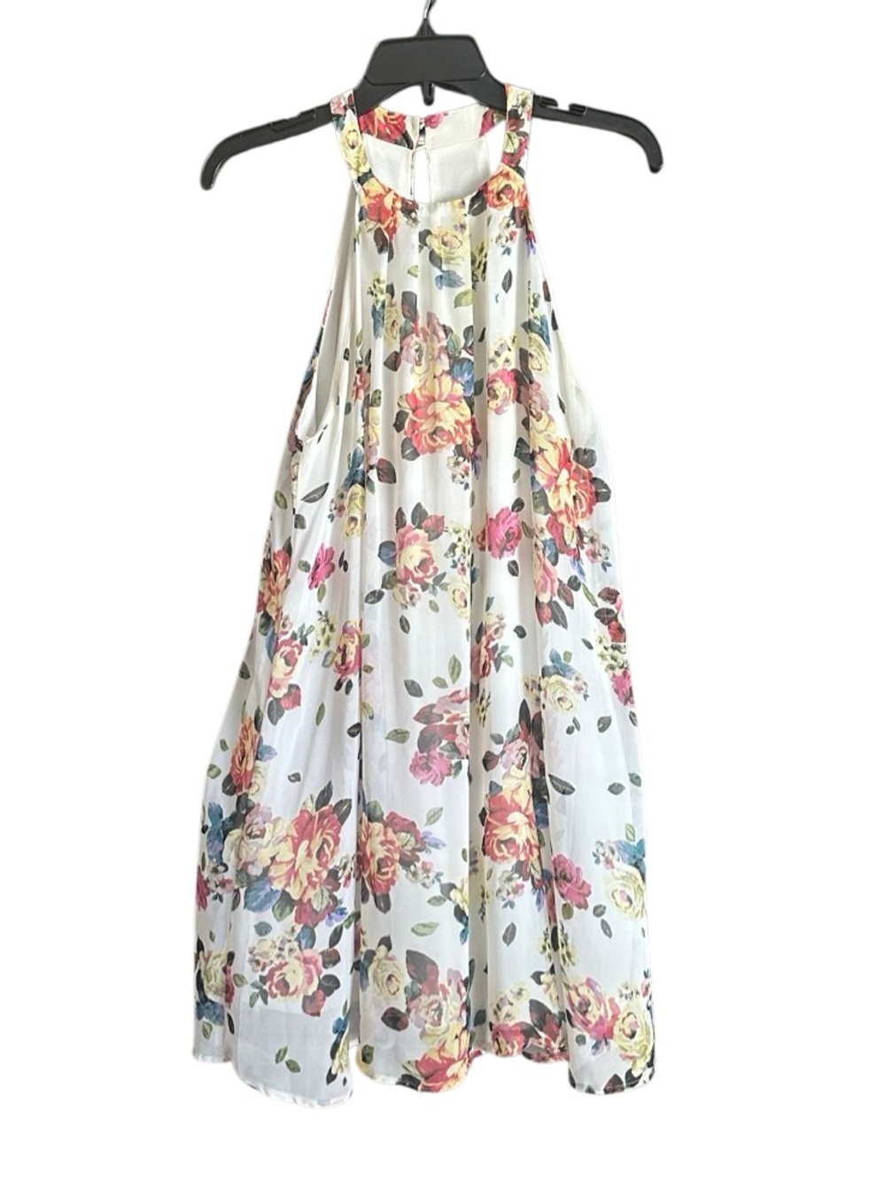 One Clothing White Floral Halter Dress. Size Medium